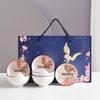 Handgefertigtes chinesisches blau-weißes Keramik-Essgeschirr-Set (4 Schüsseln, 4 Essstäbchen)