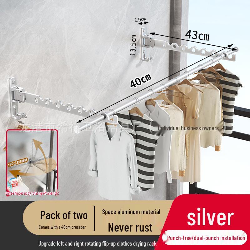 Foldable Wall-Mounted Balcony Clothes Rack and Drying Rod