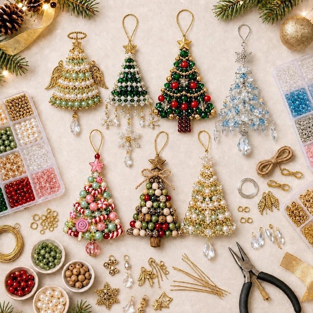 DIY Weihnachtsbaumschmuck-Set Perlen-Weihnachtsbastelset Festliche Feiertagsaktivität
