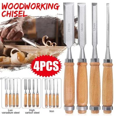 4Pcs/set DIY Wood Carving Hand Chisel Manual Tool Chisel High Quality Woodworking Gouges  Carpenters