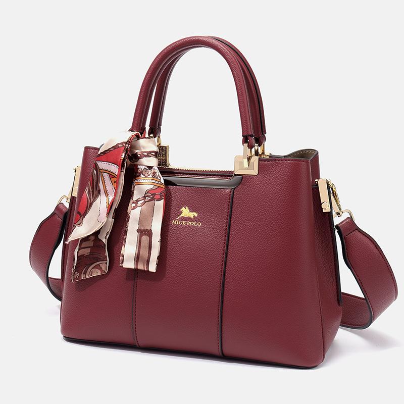 Shoulder Bag Women's Large-capacity Mother Handbag Leather Fashion Tote Bag Banquet Business Leisure Messenger Bag