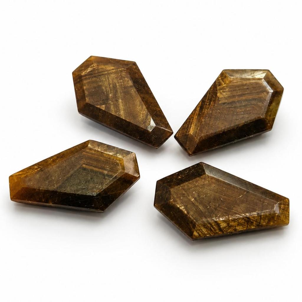 Natural Multi Sapphire Coffin Shape Loose Gemstone for Jewelry Making 10x20mm