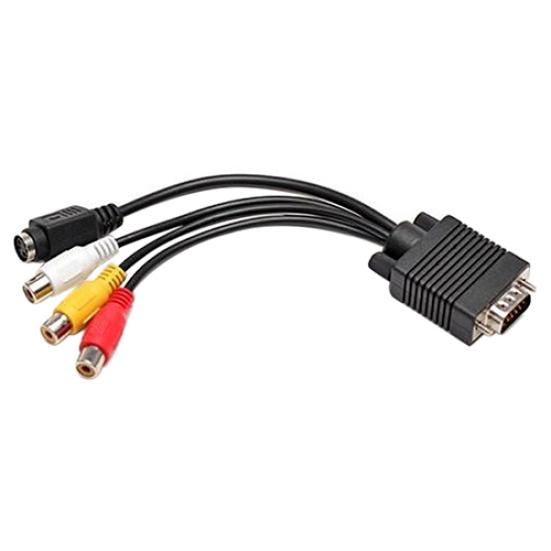 Kabel adaptera konwertera VGA na S-Video Composite AV TV 3 RCA