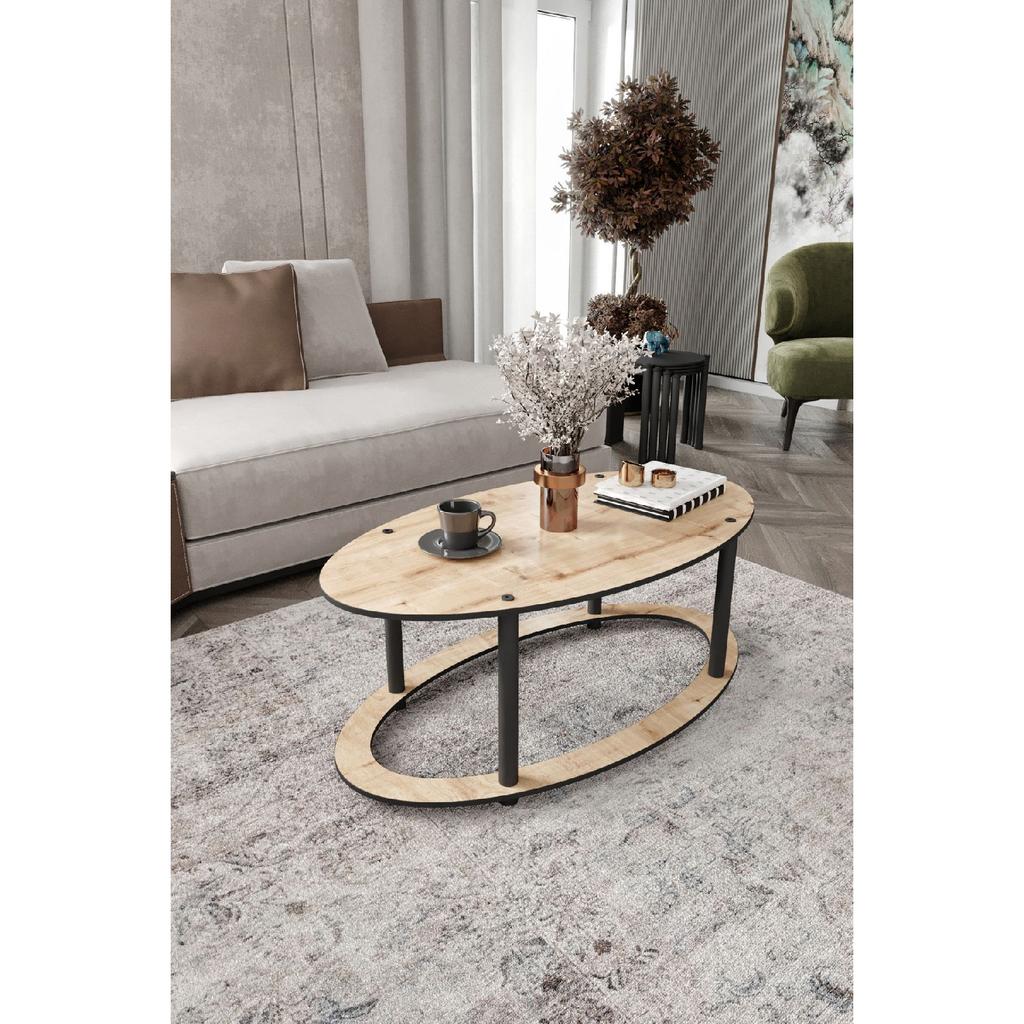 Hole Masivo Coffee Table 70x40 Ellipse Sapphire Oak
