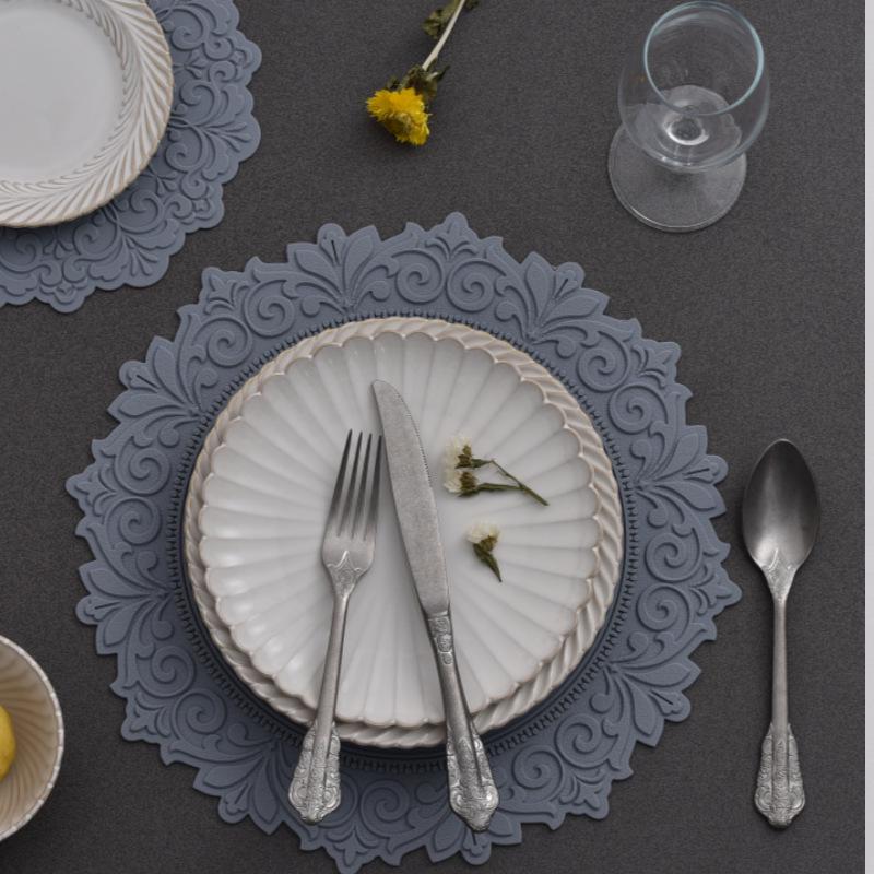 Nordic Silicone Embossed Lace Heat-Resistant Mat - Placemat, Teacup, Bowl, Pot, and Dinner Plate Accessory