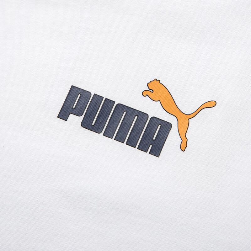 Puma Retro American Letter Print Breathable Running T-Shirt Men Tops White 682153-02