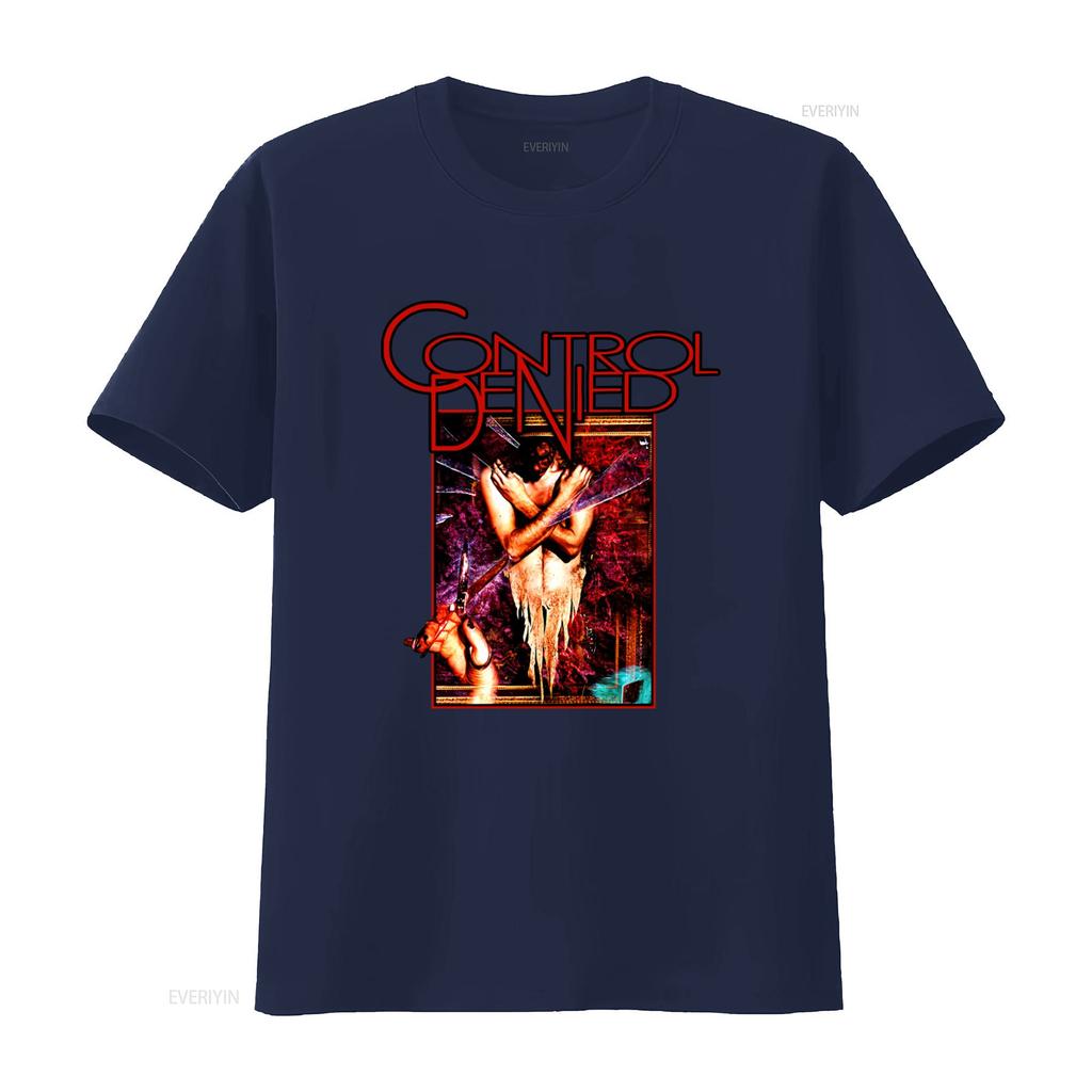 Control Denied Cut Down T Shirt Rock Band Inspired Design Unique Art Print For Metal Fans Vintage Unisex Casual Stylish
