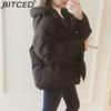 BITCED Winter Coat for Women - Cropped, Oversized Hooded Jacket Puffer Coat / Down Jacket