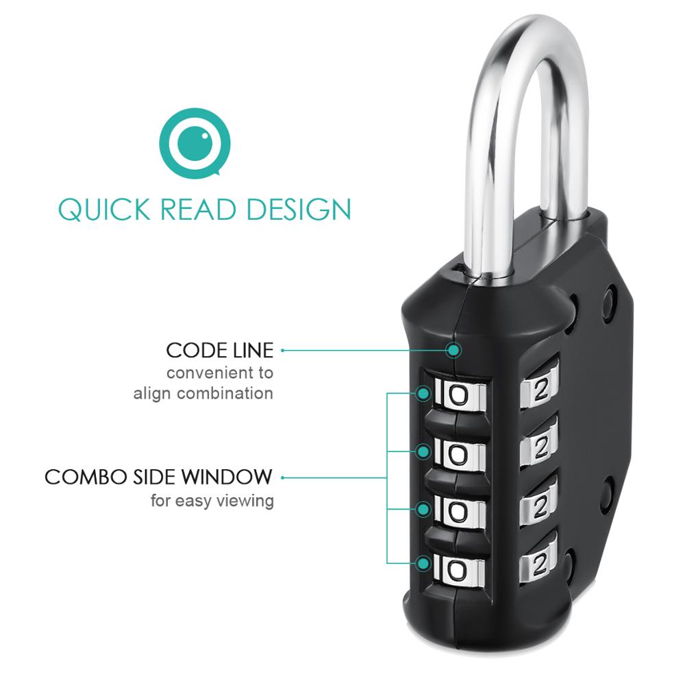 ORIA Combination Padlock 2PCS Password Locks 4 Digit Waterproof Outdoor Lock For Door Suitcase Bag Package Cabinet Locker Window