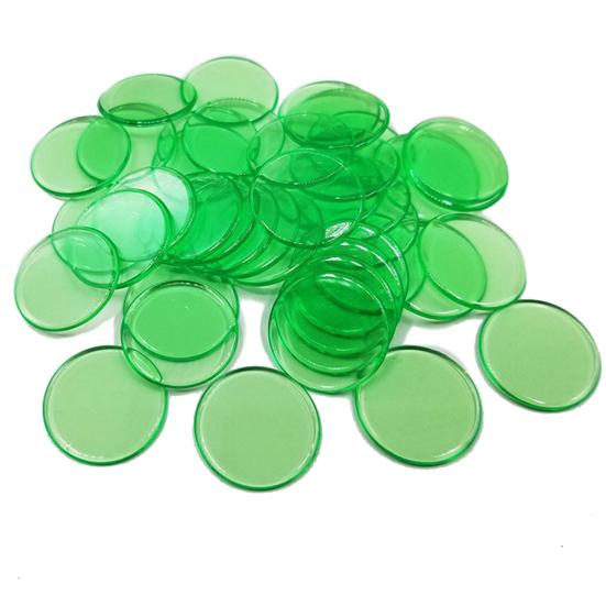 100Pcs 19mm Bingo Chips Transparent Color Counting Math Game Counters Markers