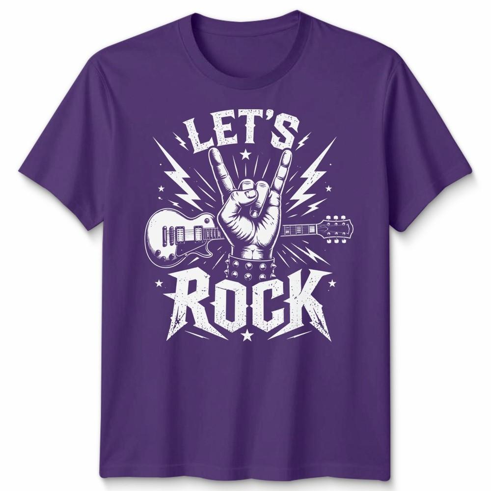 Kids Lets Rock Rockstar T Shirt Guitar Band Day Rock N Roll School Tee