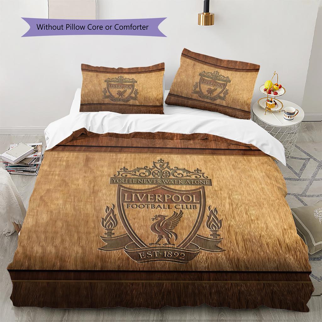 Set Copripiumino Trapuntato con Fantasia Liverpool Football Club Decorazione per la Casa Regalo (1 * copripiumino + 2 * federe senza imbottitura).xwn