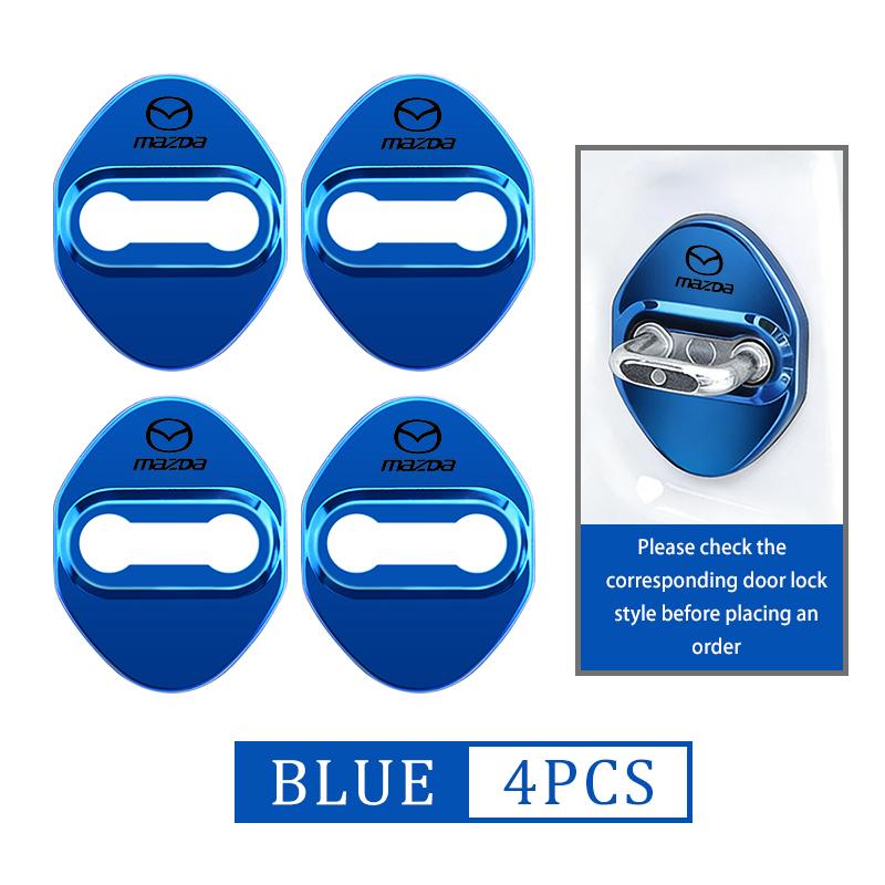 For Mazda 4pcs Car Door Lock Buckle Cover Waterproof Protection Sleeve Axela Speed 6 CX3 CX4 CX5 CX7 CX8 CX9 MS Demio FF26