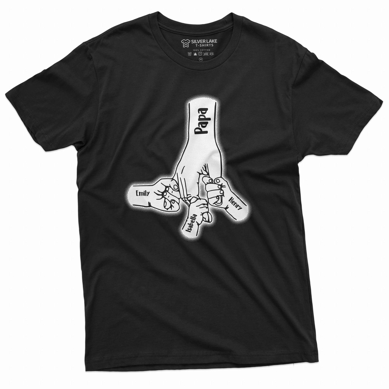 Men s Custom tee Names Papa and kids names shirt Father dad Grandpa custom shirt S разноцветный