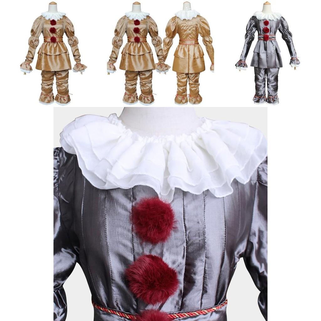 Authentic Pennywise Cosplay Costume For Kids Stephen King's It Clown Suit For Halloween Party