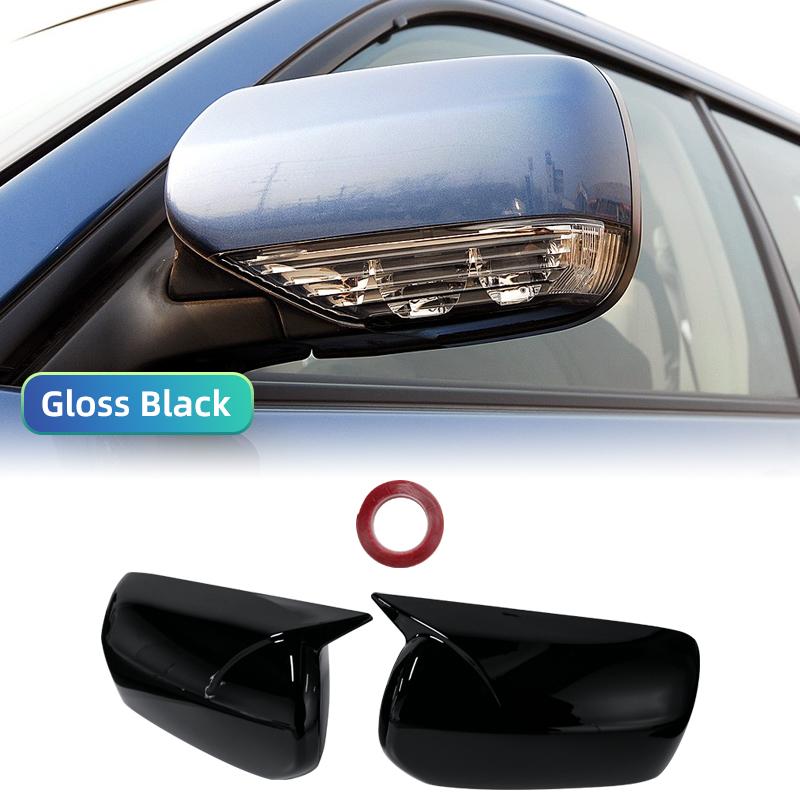 2PCS Glossy Black Car Side Rearview Mirror Cover Caps Shell For Subaru Impreza WRX STI 2004-2007