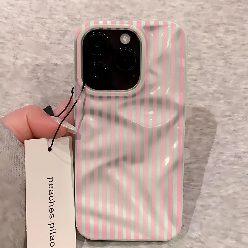 Light Colored Stripes Phone Case For Iphone 17 Air 16 15 14 11 13 12 Pro Max Vintage Stylish Anti-Drop Trendy Protective Cover