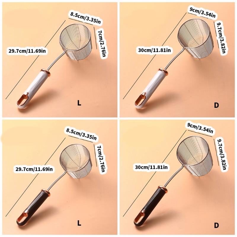 Rustfritt Stål Dypere Dørslag Skumskje Ergonomisk Håndtak Dørslag Skje Husholdnings Kjøkken Matlagingsutstyr