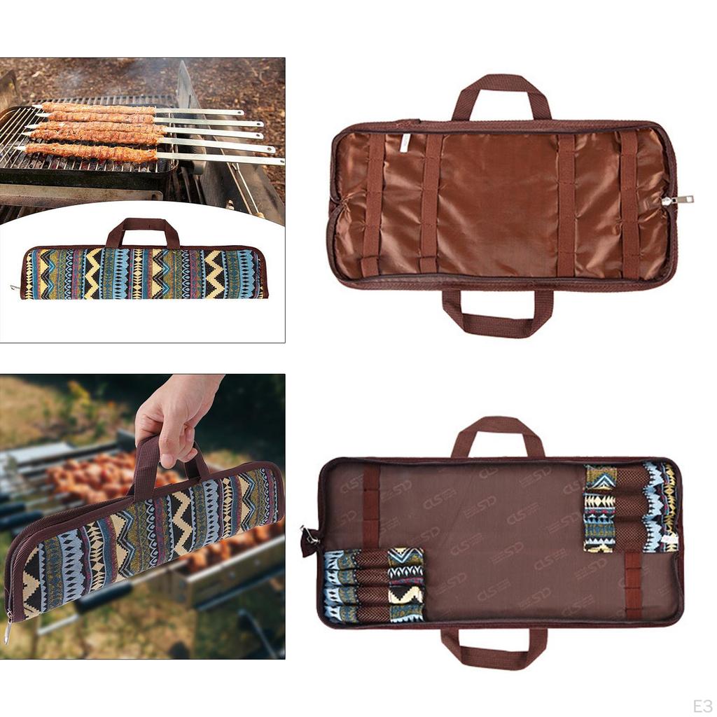 Torba do przechowywania widelców do grilla, etui na szaszłyki do BBQ, etniczny organizer na szaszłyki do grilla, narzędzie do