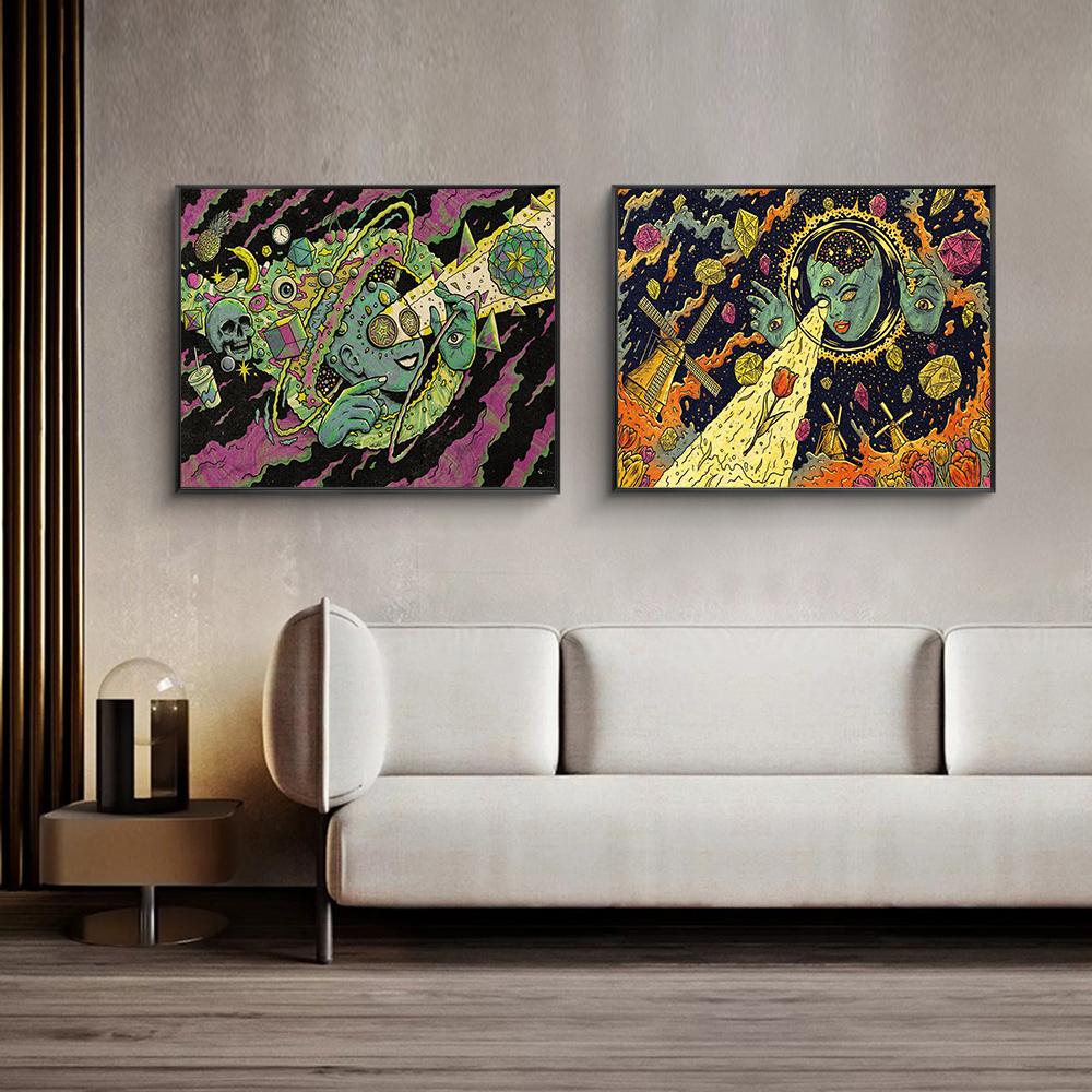 Abstract Comic Retro Novelty Newspaper Prints Poster Canvas Painting Modern Wall Art Pictures For Living Room Bedroom Home Decor