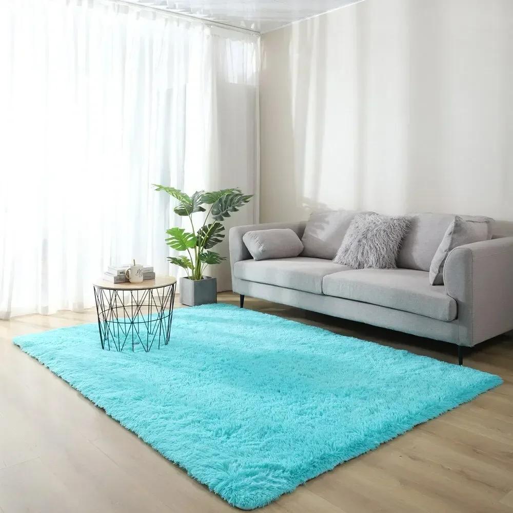 Plush Pink Carpet Living Room Decoration Fluffy Rug Thick Bedroom Carpets Anti Slip Floor Soft Solid Large Carpets