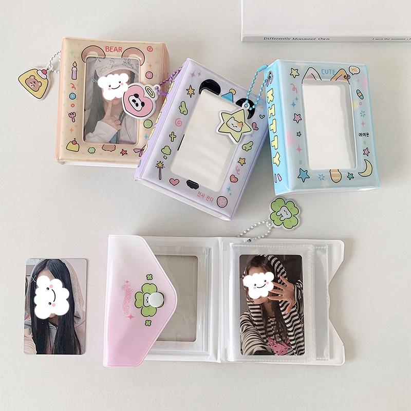 Cute Cartoon Kitten Three-Inch Album Student 40 Slot Photo Card Binder Polaroid Idol Mini Photo Card Storage Album Girls Gift