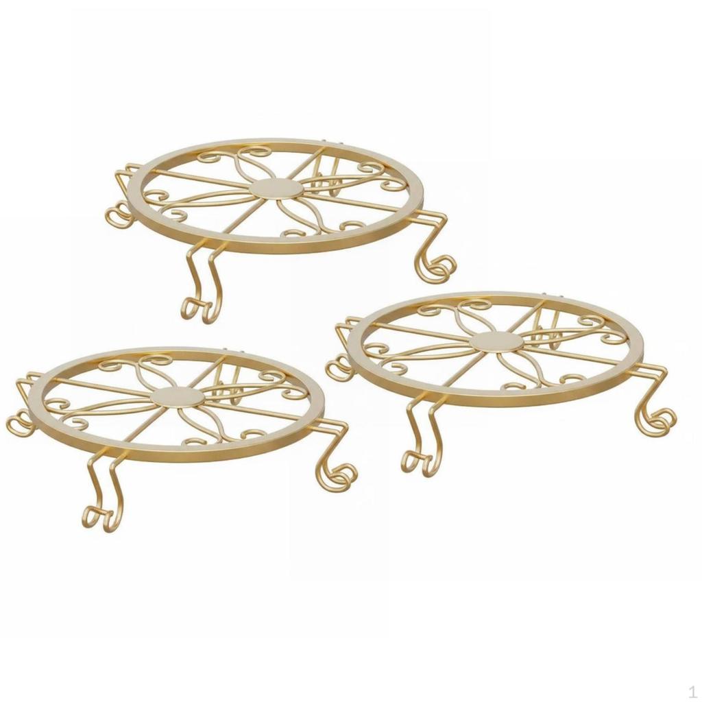 Iron Flower Pot Stand Sturdy Floral Space Saving Plant Holder Rack for Balcony, Indoor,