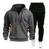 2024 Autumn/Winter Sports Sweatshirt Set for Men, Multi-Pocket Zipper Hoodie, Sportswear Set, Sweatpants Plain Board