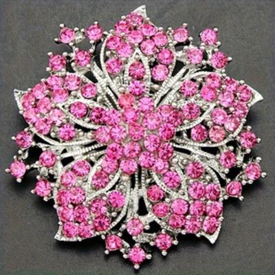Dress with Diamonds High-end Flower Pins Silk Scarf Buckles, Rhinestones Bauhinia Corsage Banquet Collar Pins Dress Accessories