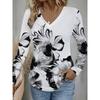 Women's Creative Printed Long-sleeved T-shirt, Breathable, Soft and Comfortable, Suitable for Casual Wear All Year Round