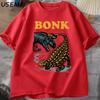 Funny Dinosaur Bonk Graphic T-shirt Casual Short-sleeved Round Neck T-shirt Street Wear Round Neck Retro T-shirt T-shirt