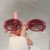 Small Oval Frame Retro Sunglasses Luxury Metal Designer Shades Women Trendy Fashion Leopard Beach Sun Glasses