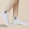 5 pares de calcetines tobilleros con estampado de dibujos animados para mujer, versátiles, modernos, creativos, transpirables, cómodos e informales.