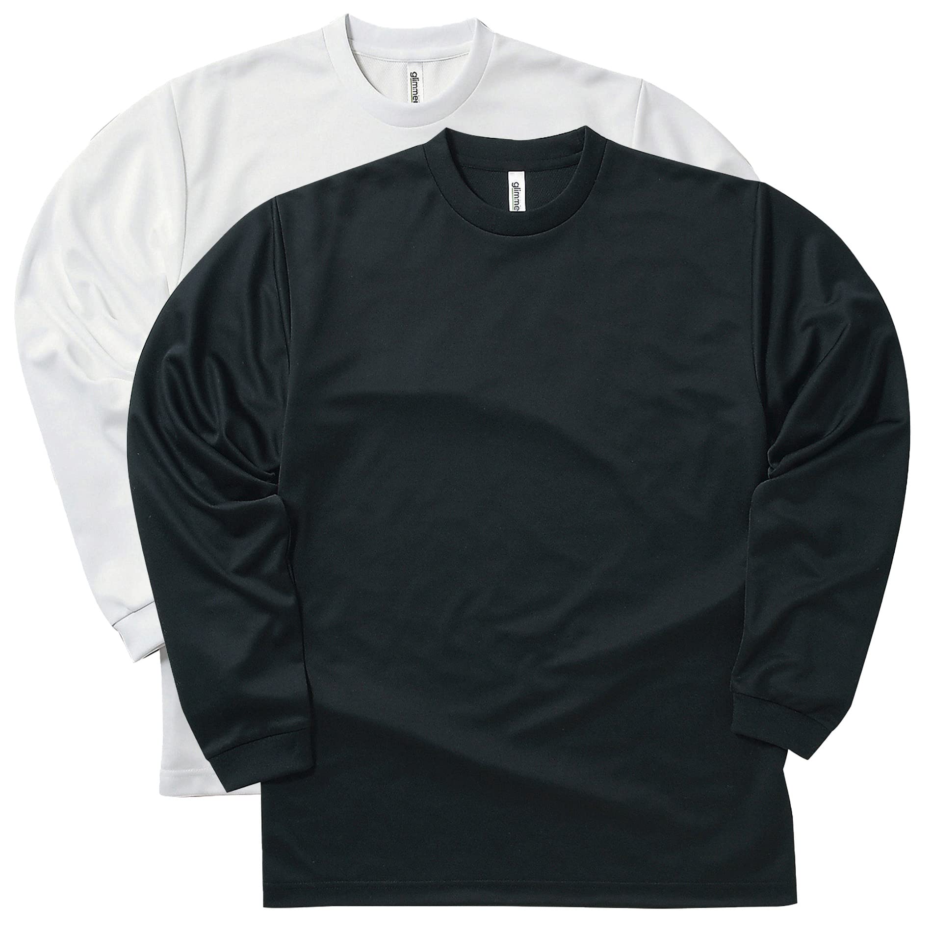 

Сухой Длинный Рубчатый Пот Быстрый УФ Комплект из L [Glimmer] Футболка, Рукава, Сетка, Впитывающий, Сушащий, Защита, 2, Белый/Черный,