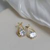 S111 silver needle geometric cross diamond stud earrings temperament new fashion simple earrings exquisite small versatile earrings
