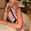 2025 New Beach Print Satin Neck Halter Top Irregular Skirt Two-piece Set