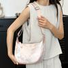 Elegant Chinese New Style Large Capacity Satin Embroidered Shoulder Bag For Women In Pink Yellow And