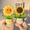 Handgefertigte Sonnenblumen-Schreibtischdekoration - Gewebtes Blumenstrauß-Geschenk für Schüler & Mädchen