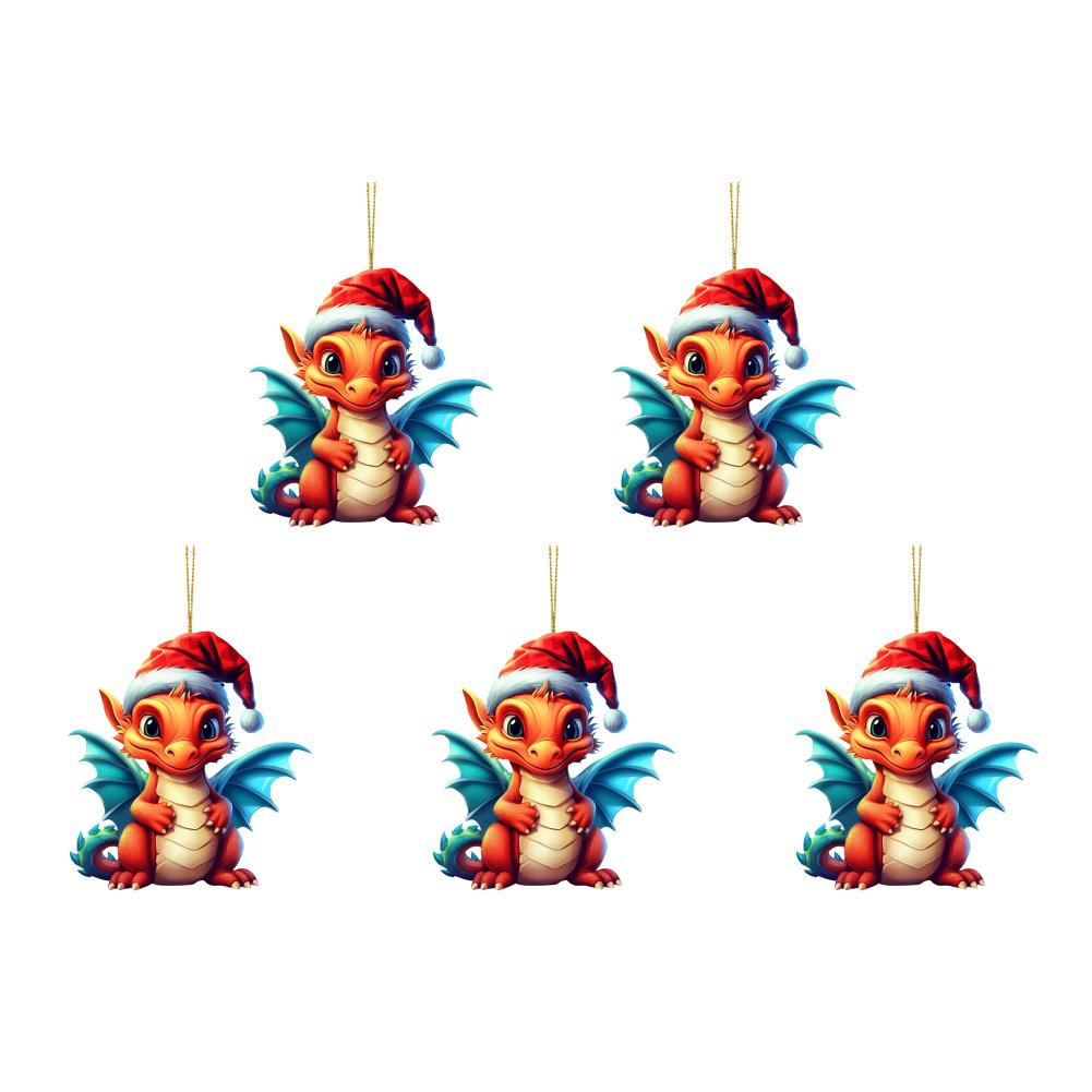 Christmas Dragon Ornaments Christmas Anime Flying Dragon Pendant Cartoon Lovely Dragon Figurines Home Decor