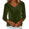 Women's Color Gold Velvet Fashionable Long Sleeved T,shirt Pullover Top