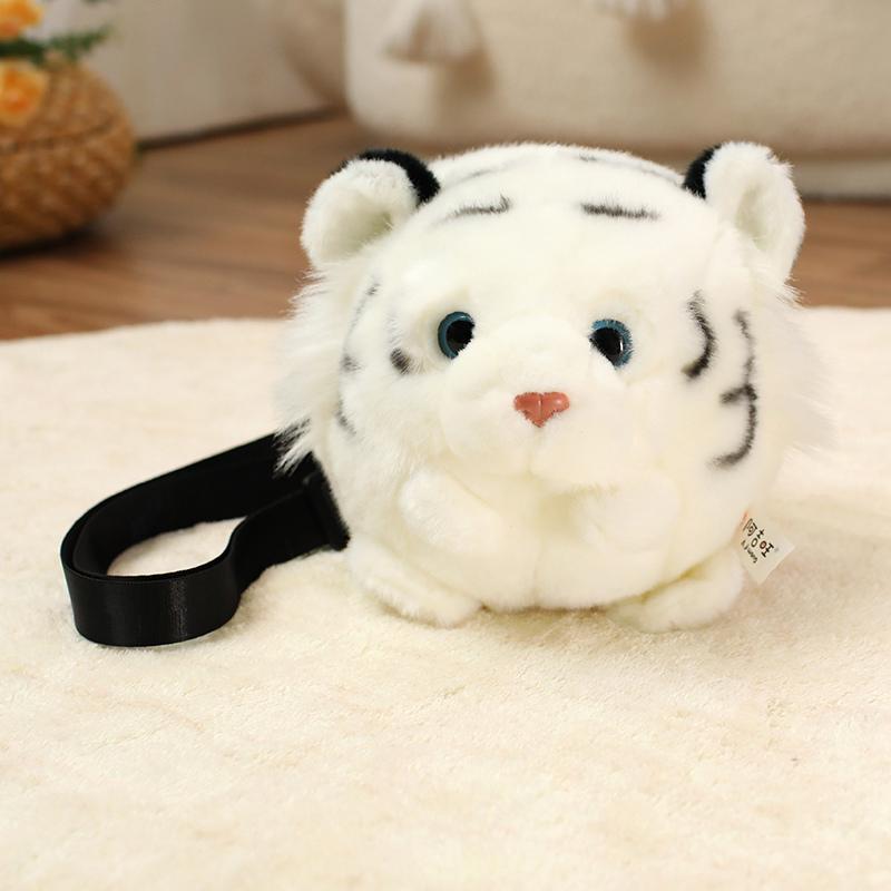 High-Quality Plush High-Quality Handbag High-Quality Cute High-Quality Tiger High-Quality Head High-Quality Plush High-Quality Shoulder High-Quality 18CM белый