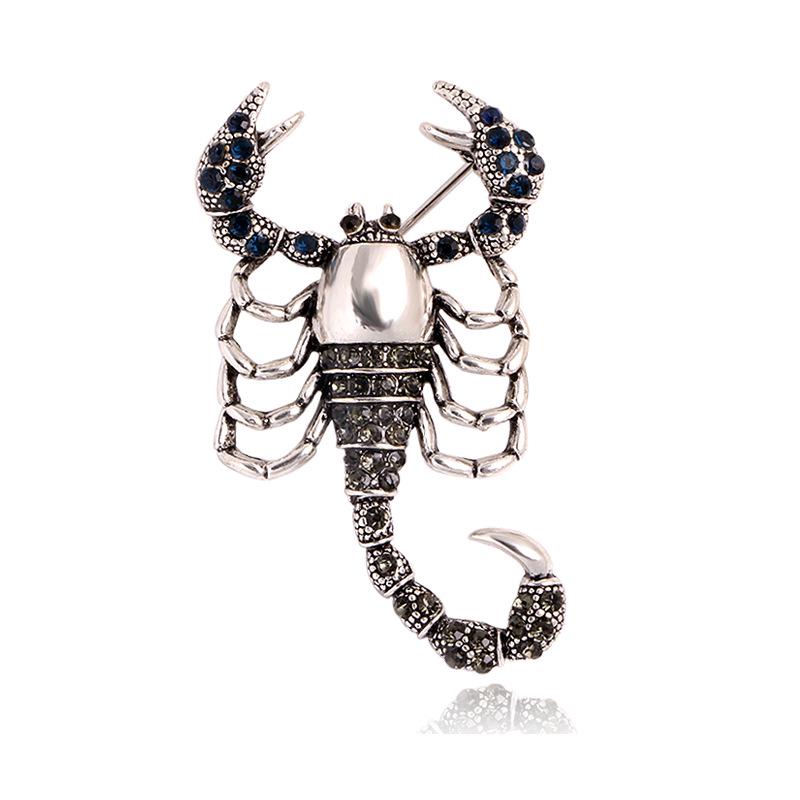 Retro European & American Rhinestone Scorpion Brooch - Creative Alloy Design