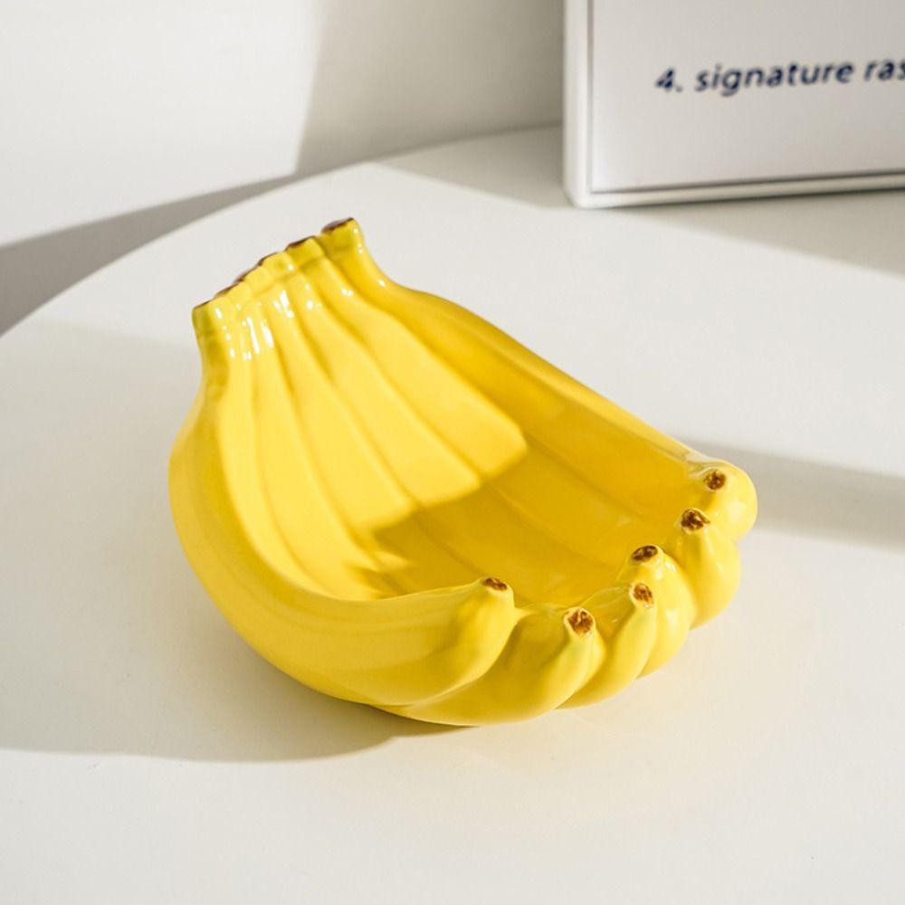 Creative Banana Shaped Storage Tray Ceramic Dessert Plate Tableware Storage Container  Snack