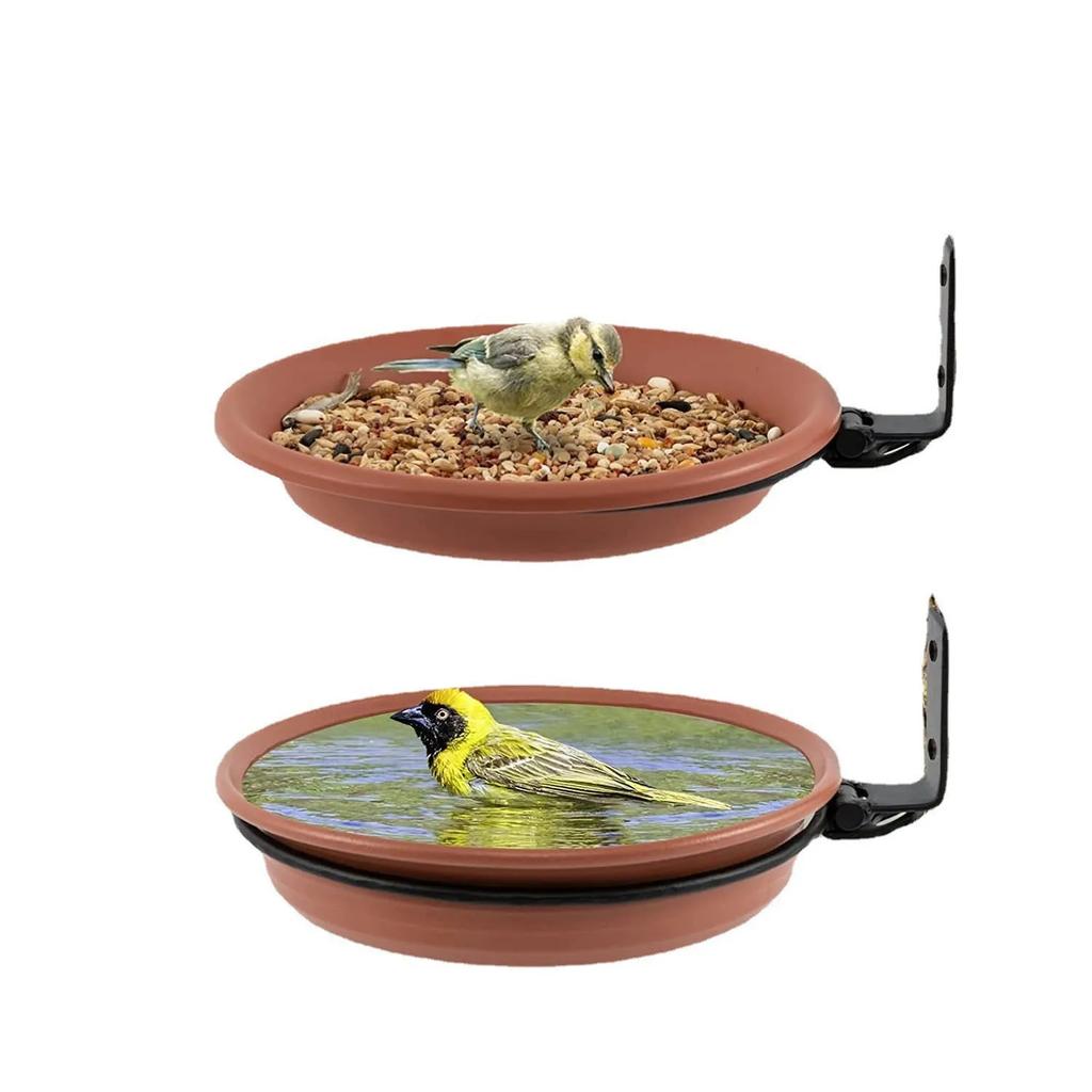 Wall Hanging Bird Feeder Bowl Tree Mounted Bird Bath Spa Include 2 Bird Trays Metal Rings and Screws