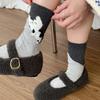 4 Pairs Cartoon Cute Cat Cotton Socks Women Girls Middle Tube Sleep Floor Socks