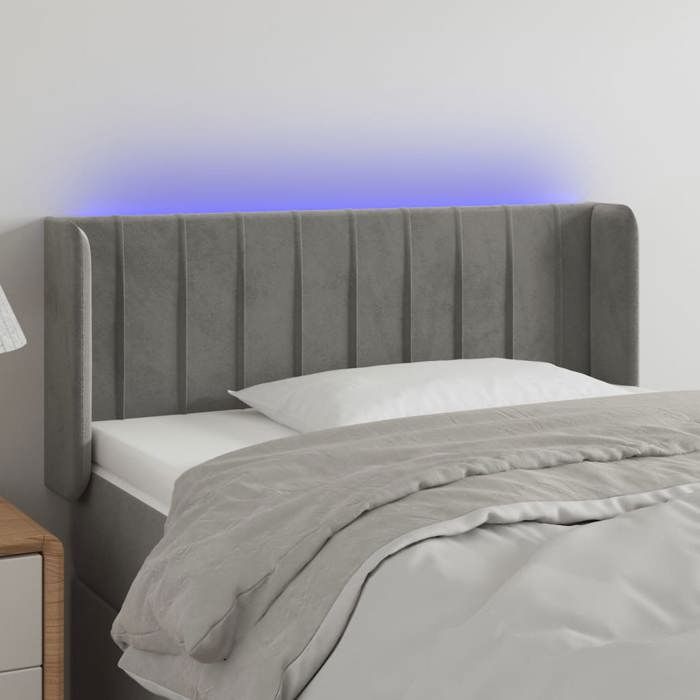 VidaXL LED Headboard Bedroom Furniture Single Bed Accessory Headboard Interior Light Grey 3123504