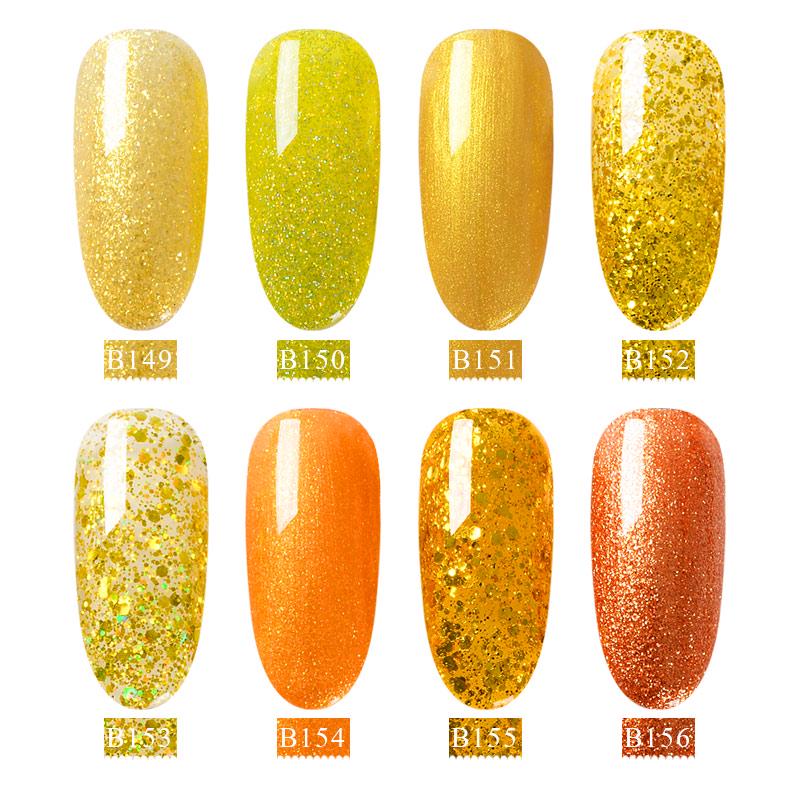 RBAN NAIL 7ml UV LED Soak-off żelowy lakier do paznokci Semi permanentny lakier holograficzny laserowy żel z cekinami