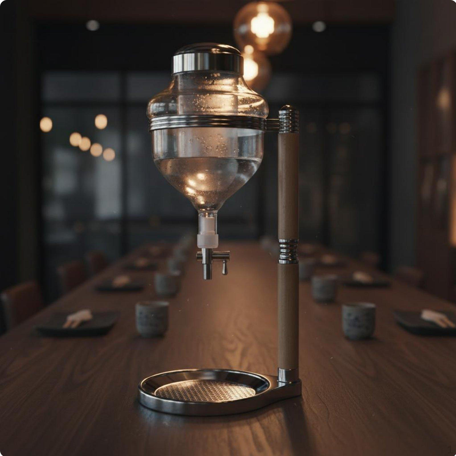 Japanese Design Sake Dispenser and Cold Use Crystal Beverage Chiller Pot Teardrop