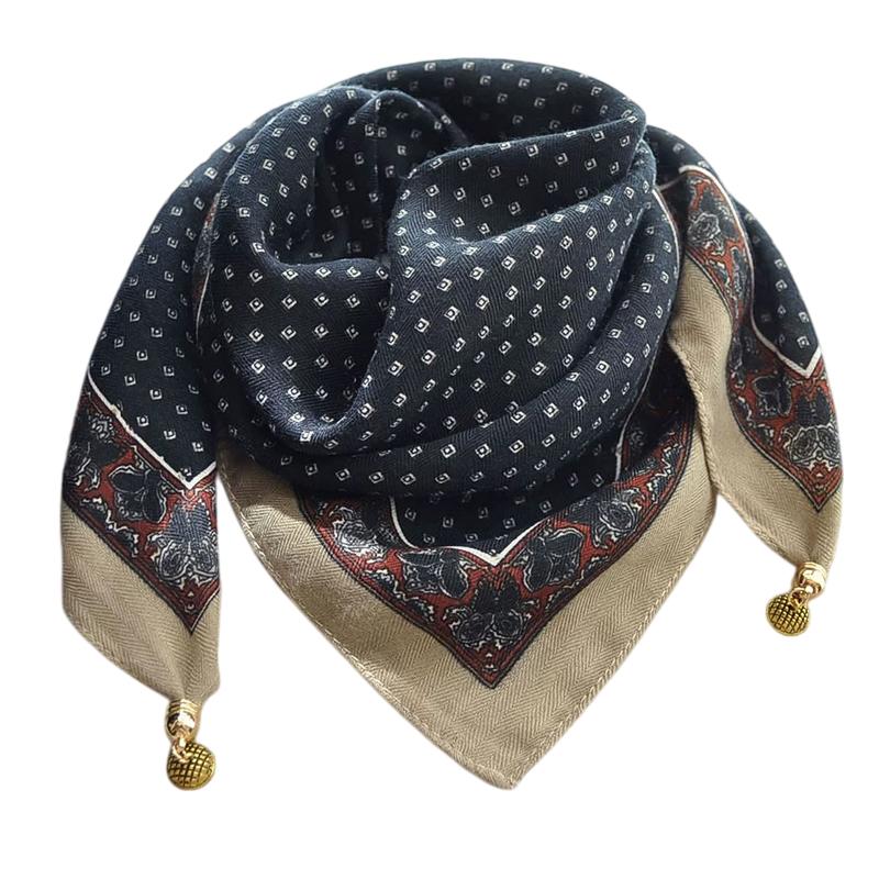 1PC Neck Scarf Versatile Painted Pattern Gift Silk Scarf High-End Magnetic Closure Elegant Accessories French Style Multi-Color