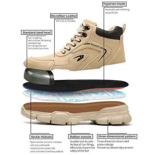 Indestructible Safety Shoes Men Anti-smash Anti-puncture Work Sneakers Steel Toe Shoes Light Comfort Security Boots Indestructible